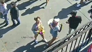 sexy and confident woman flashes boobs during mardi gras on earthcam #1