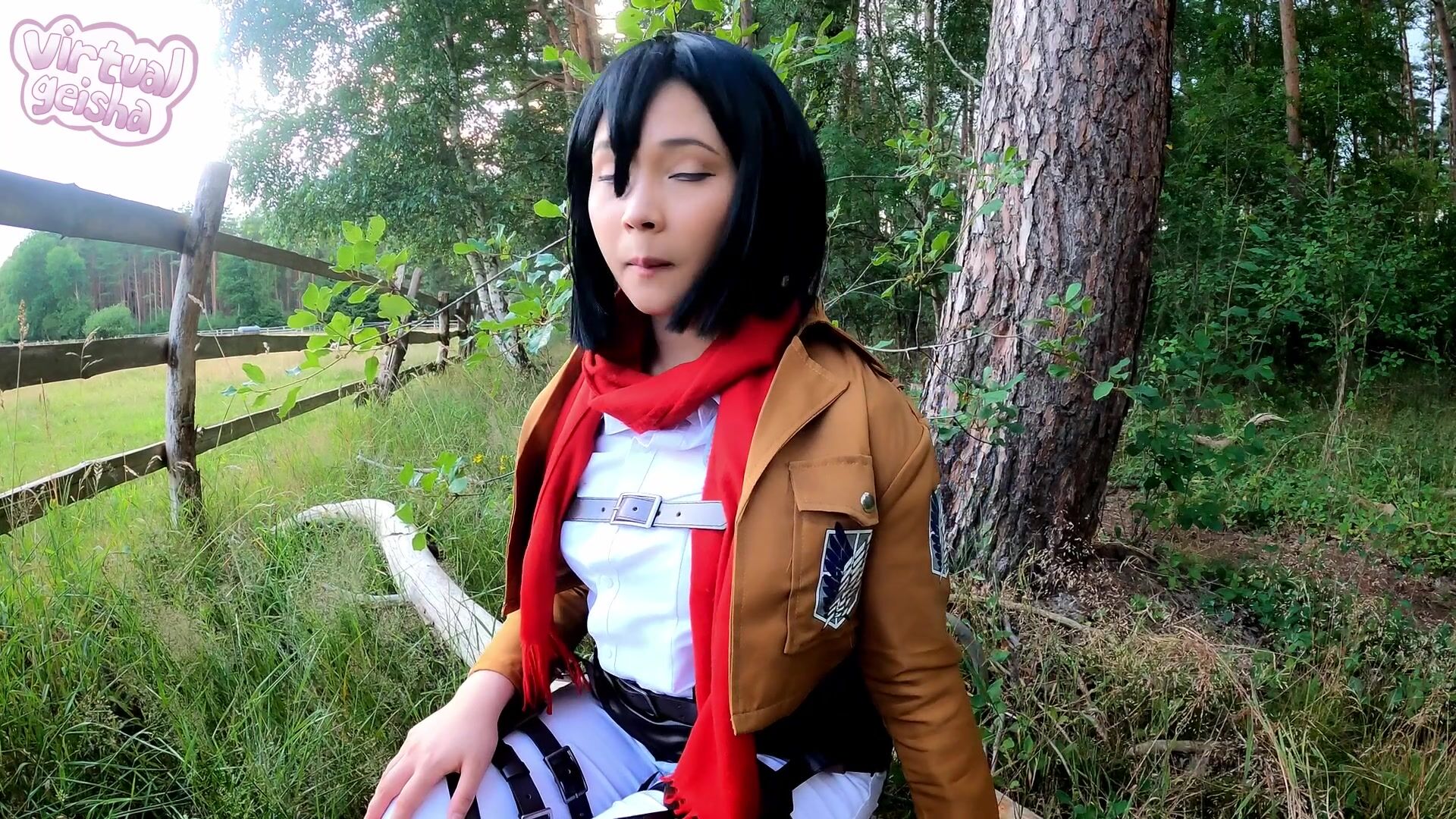 Mikasa from AoT takes a huge load by Virtual Geisha